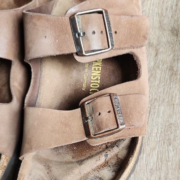 Birkenstock Brown Suede Footbed Slide - Picture 9 of 10